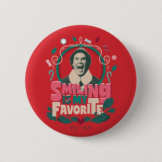 Elf - Glimlachen is mijn favoriet Ronde Button 5,7 Cm (Voorkant)