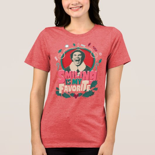 Elf - Glimlachen is mijn favoriet Tri-Blend Shirt (Voorkant)