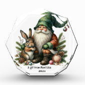 Elf Gnoom en konijn met decoraties Fotoblokken (Voorkant)