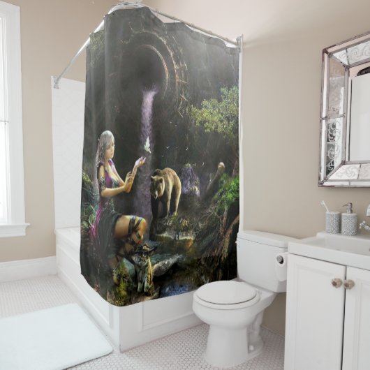 Elf Goddess van Natuur Douchegordijn (In situ)