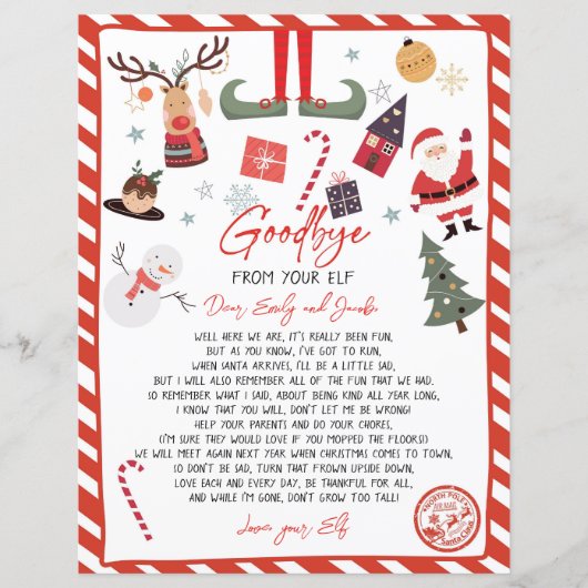 Elf Goodbye Brief Afscheid van Elf Christmas (Voorkant)