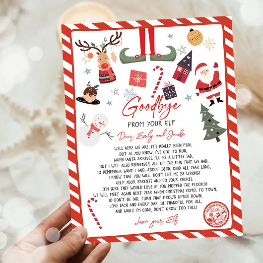 Elf Goodbye Brief Afscheid van Elf Christmas