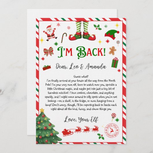 elf goodbye letter - elf return letter kaart (Voorkant / Achterkant)