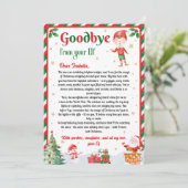 Elf Goodbye Letter Goodbye from Elf Christmas Kaart (Staand voorkant)