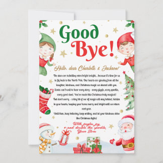 Elf Goodbye Letter Goodbye from Elf Christmas Kaart
