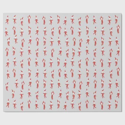 Elf Grey Kerstfeest spelen Cadeaupapier (Vlak)