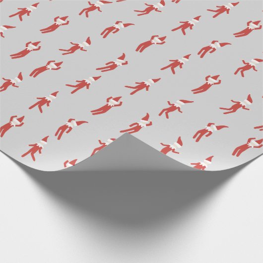 Elf Grey Kerstfeest spelen Cadeaupapier (Hoek)