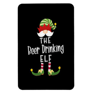 Elf Groep Drinkt Bier Kerst Verjaardag Magneet