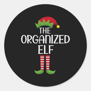 Elf Groep Matching Familie Xmas Kostuum De Organiz Ronde Sticker