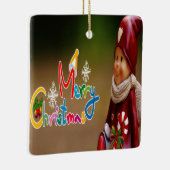 Elf-groeten met twee kanten voor Kerstmis Keramisch Ornament (Rechts)