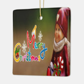 Elf-groeten met twee kanten voor Kerstmis Keramisch Ornament (Links)