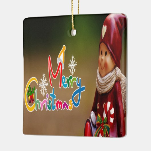 Elf-groeten met twee kanten voor Kerstmis Keramisch Ornament (Links)