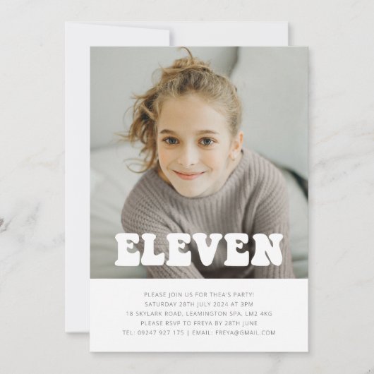 Elf - Groovy Foto Verjaardag Uitnodiging (Voorkant)