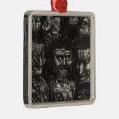 Elf groteske gezichten metalen ornament (Rechts)