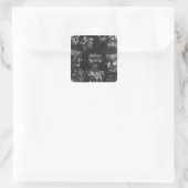 Elf groteske gezichten vierkante sticker (Tas)