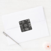 Elf groteske gezichten vierkante sticker (Envelop)