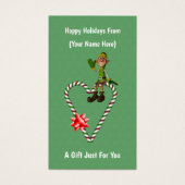 Elf Hart Kerstvakantie Cadeau Kaart Label (Voorkant)