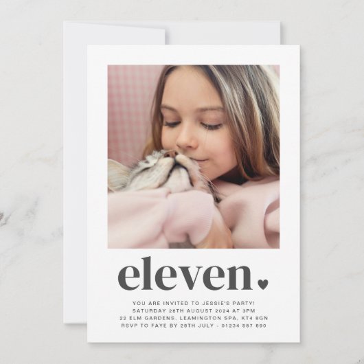 Elf Heart - Square Photo Birthday Invitation Kaart (Voorkant)