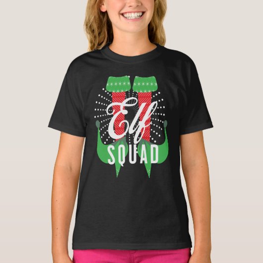 Elf Heels Squad Kerstfeestdag T-shirt (Voorkant)