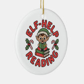 Elf-Help Reading Holiday Tree Keramisch Ornament (Rechts)