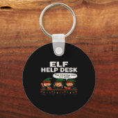 Elf Helpdesk Kerst Tech Ondersteuning Grappige Fee Sleutelhanger (Voorkant)