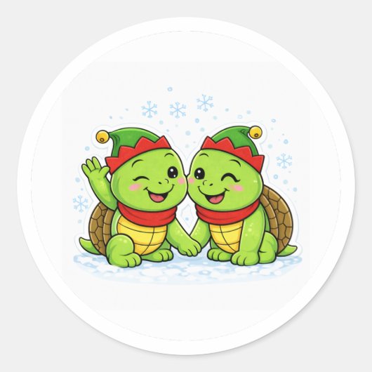 Elf Helpertjes Ronde Sticker (Voorkant)