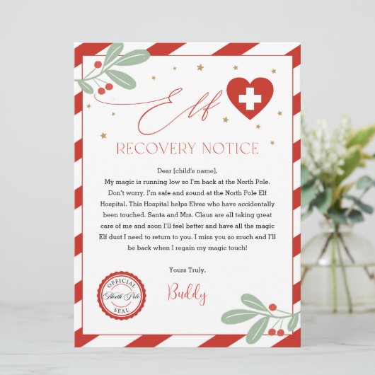 Elf Herstel Bericht, Elf Ziekenhuis, Elf Ziekte No Kaart (Staand voorkant)