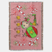 Elf Ho Ho Holiday Throw Deken (Voorkant Verticaal)