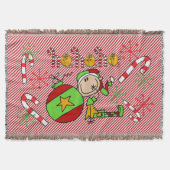 Elf Ho Ho Holiday Throw Deken (Voorkant)