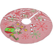 Elf Ho Ho Holiday Tree Skirt Kerstboom Rok (Gekanteld)