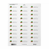 Elf Hoed 2 Kerst Retouradres Label (Full Sheet)