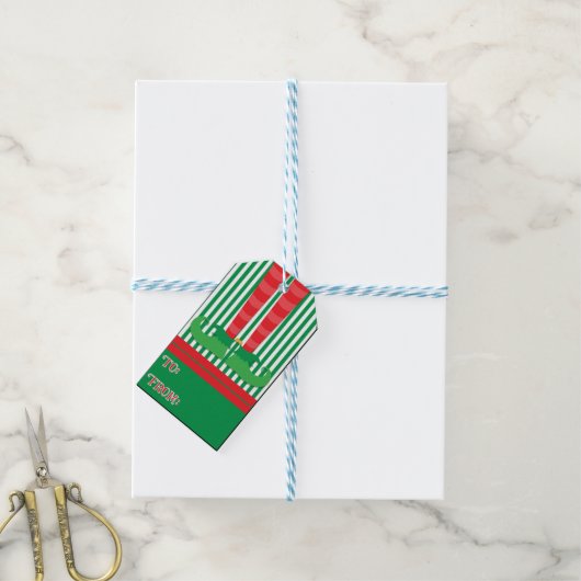 Elf Holiday Gift Labels Cadeaulabel (Met Touw)
