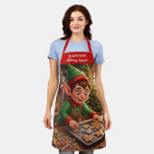 Elf Holiday Gingerbread Apron Schort (Gedragen)