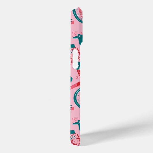 Elf Holiday ingelijst pictogrampatroon Case-Mate iPhone Case (Achterkant / Rechts)