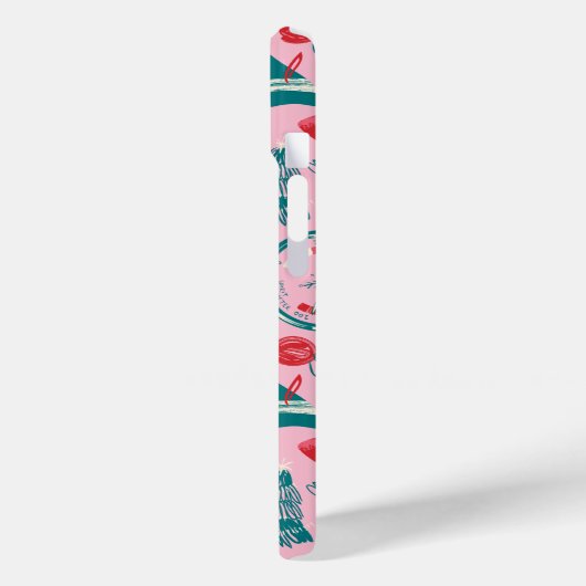 Elf Holiday ingelijst pictogrampatroon Case-Mate iPhone Case (Achterkant / Links)