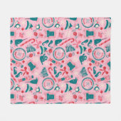 Elf Holiday ingelijst pictogrampatroon Fleece Deken (Voorkant (Horizontaal))