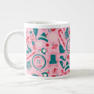 Elf Holiday ingelijst pictogrampatroon Grote Koffiekop