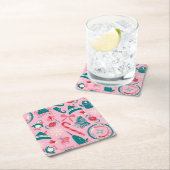 Elf Holiday ingelijst pictogrampatroon Kartonnen Onderzetters (Insitu)