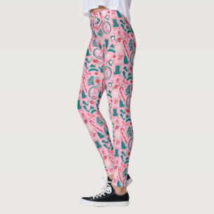 Elf Holiday ingelijst pictogrampatroon Leggings