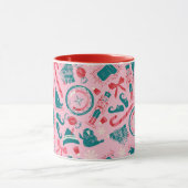 Elf Holiday ingelijst pictogrampatroon Mok (Midden)