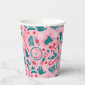 Elf Holiday ingelijst pictogrampatroon Papieren Bekers (Links)