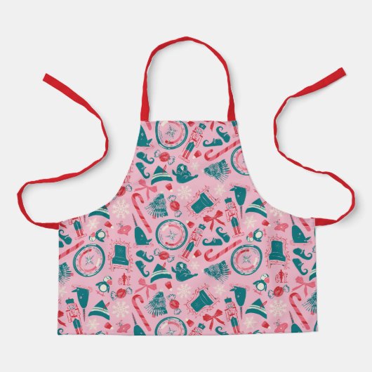 Elf Holiday ingelijst pictogrampatroon Schort (Voorkant)