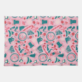 Elf Holiday ingelijst pictogrampatroon Theedoek (Horizontaal)