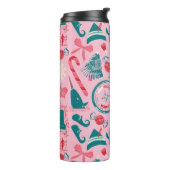 Elf Holiday ingelijst pictogrampatroon Thermosbeker (Gedraaid links)