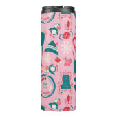 Elf Holiday ingelijst pictogrampatroon Thermosbeker (Achterkant)