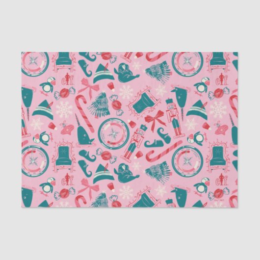 Elf Holiday ingelijst pictogrampatroon Tissuepapier (Voorkant)