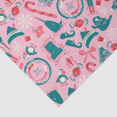 Elf Holiday ingelijst pictogrampatroon Tissuepapier (Detail)