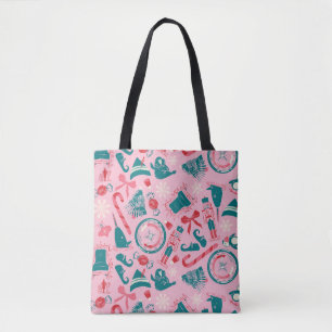 Elf Holiday ingelijst pictogrampatroon Tote Bag