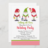 Elf Holiday Party Uitnodiging (Voorkant / Achterkant)