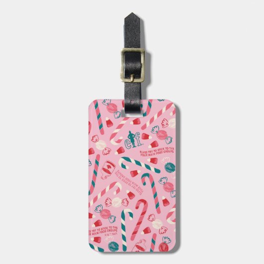 Elf Holiday Snoep Pattern Bagagelabel (Voorkant verticaal)